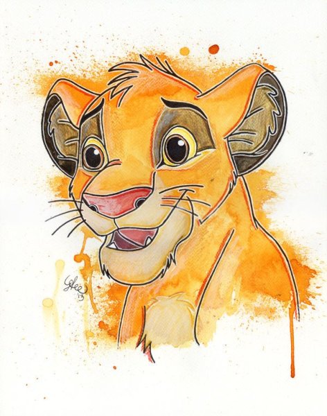 Акварельный Король Лев