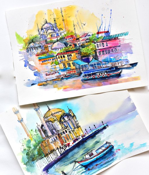 Путешествие акварель