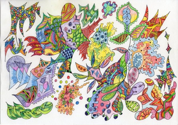 Дудлинг листья