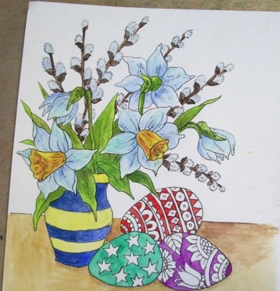 Пасхальный натюрморт карандашом