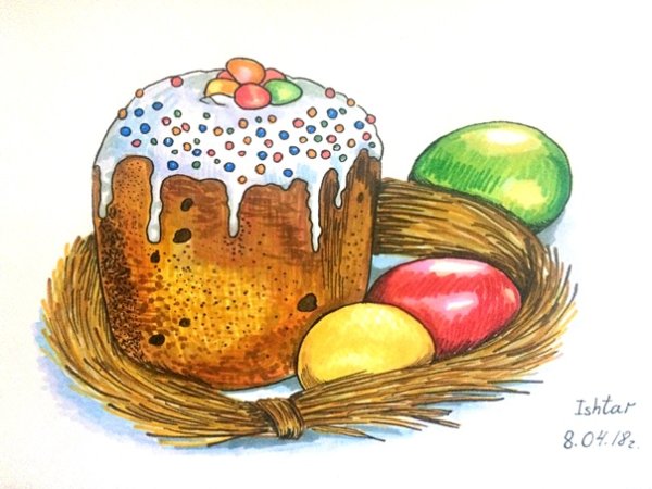 Пасхальный кулич скетч