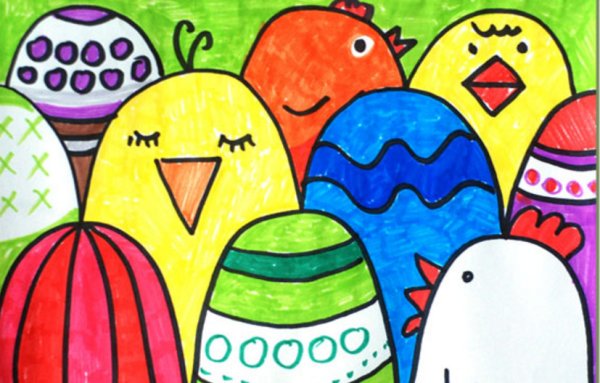 Рисование фломастером к Пасхе