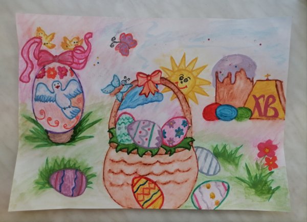 Легкие рисунки фломастерами на Пасху