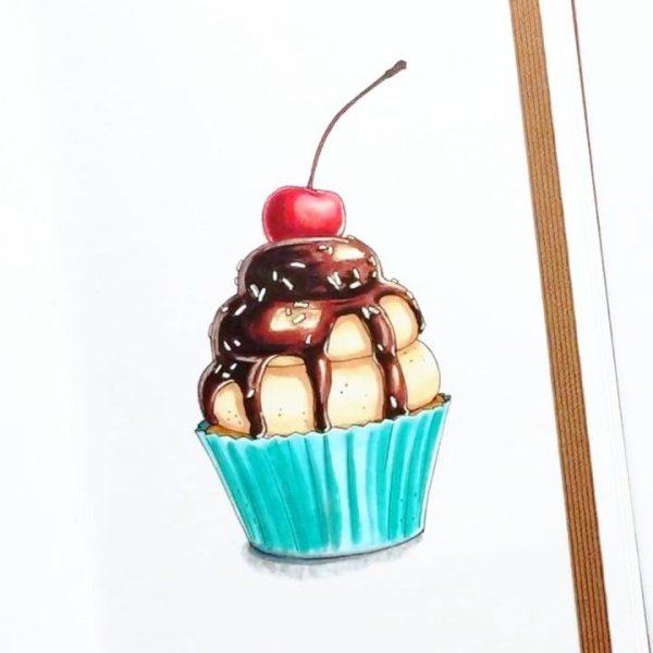 Сладости цветными карандашами