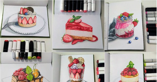 Сладости спиртовыми маркерами