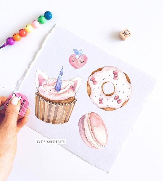 Идеи для рисования сладости