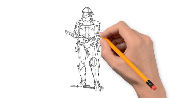 Юдо нарисовать из Звездных воин фломастер