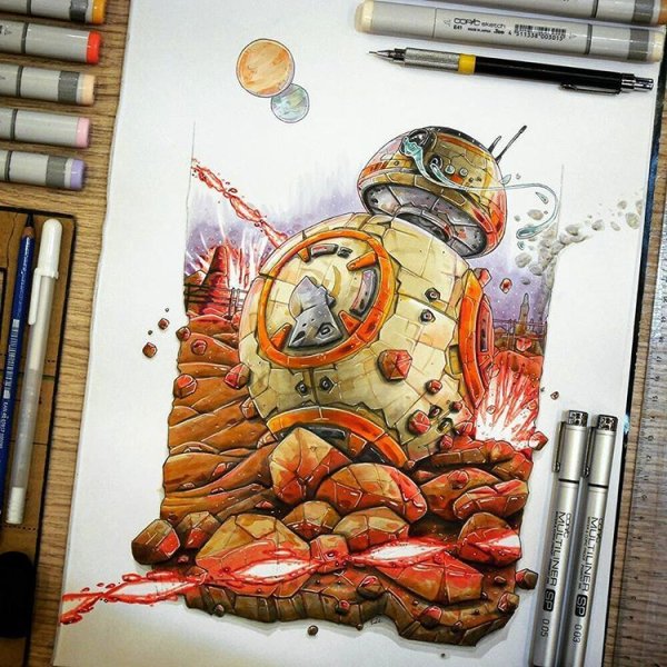 Рисунок война маркерами