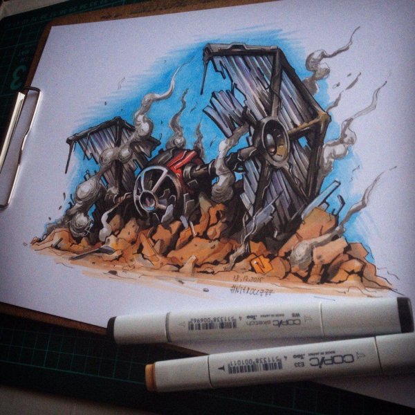 Фантастические рисунки маркерами