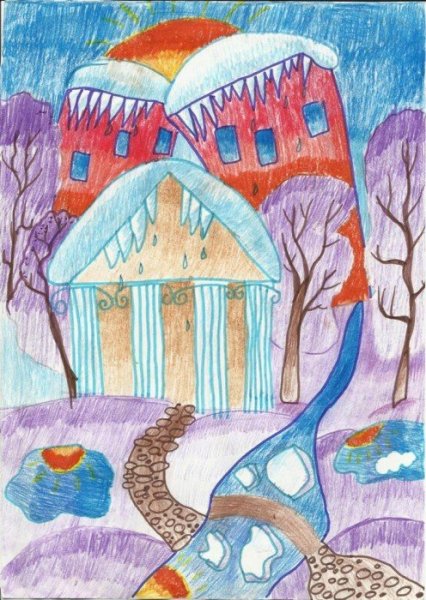 Рисунок на тему Весенняя капель