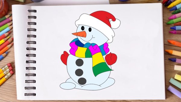 Снеговик маркерами