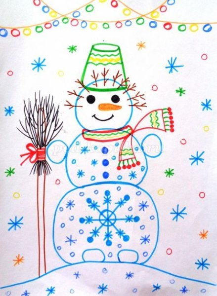 Снеговик маркерами