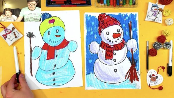 Снеговик маркерами