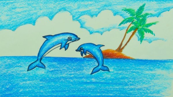 Рисование моря для детей