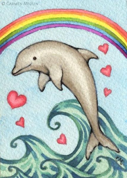 Миленькие рисуночки дельфина