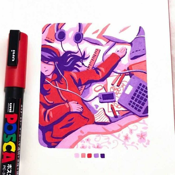 Эстетические рисунки маркерами