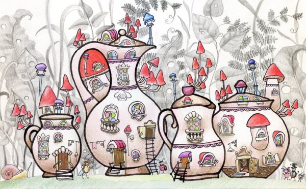 Волшебный город в графике