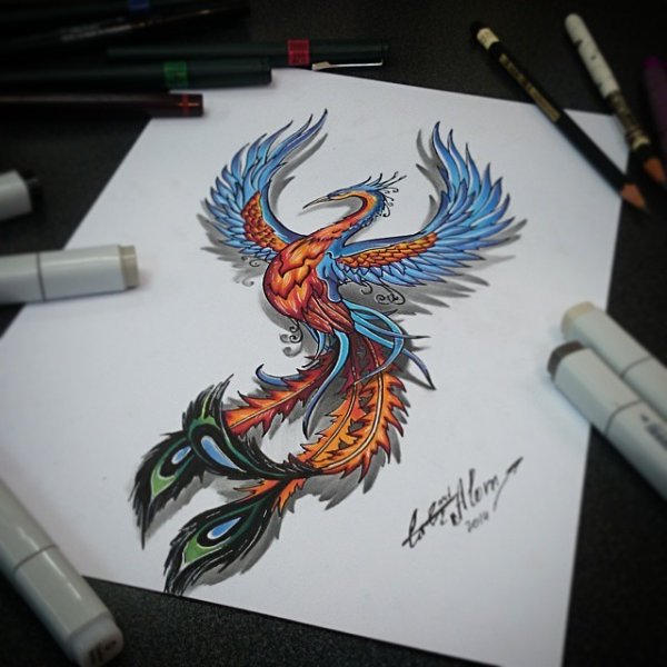 Рисование Жар птицы детям