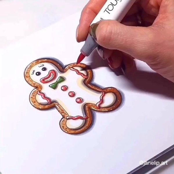 Новогодние пряники маркерами