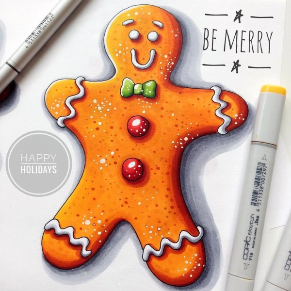 Имбирный пряник нарисовать