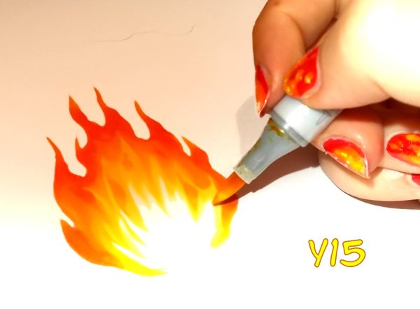 Огонь для рисования маркерами