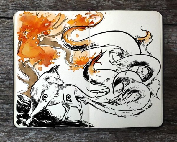 Скетчбук в японском стиле