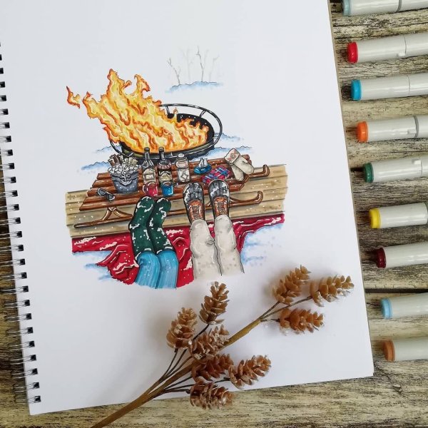 Огонь скетчинг