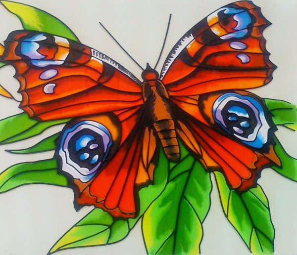Бабочка фломастерами