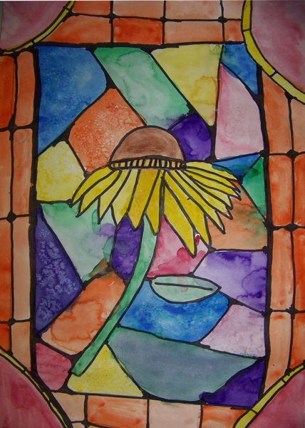 Витраж нарисовать для детей