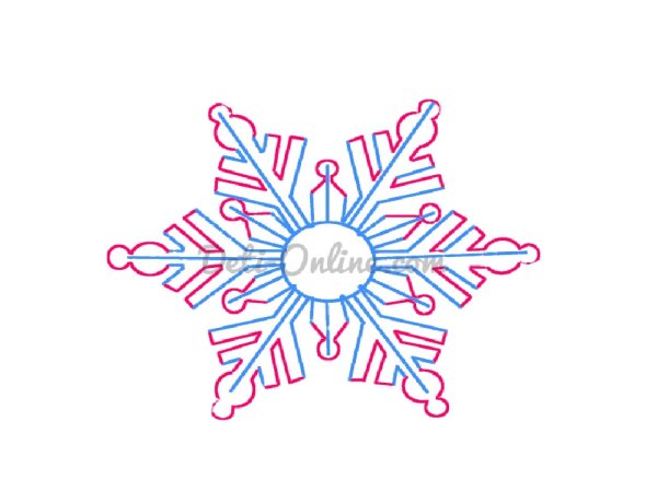 Рисование снежинки на круге