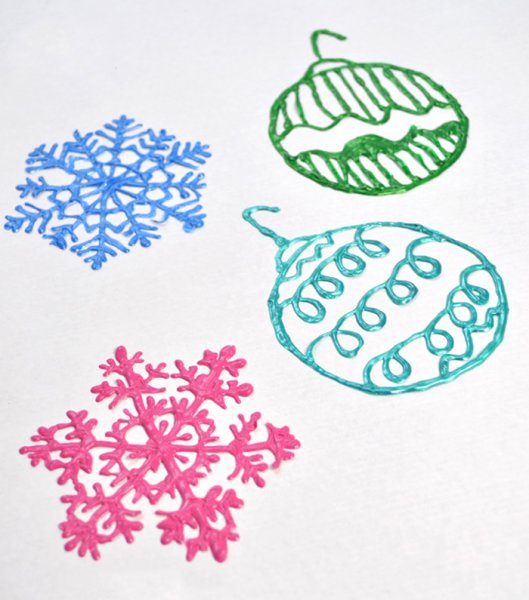 Нарисованная Снежинка фломастером для детей
