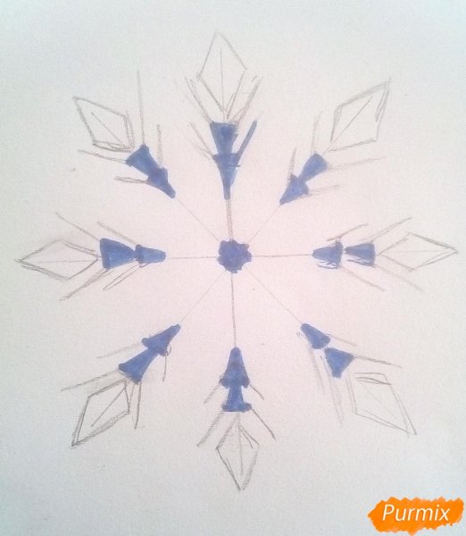 Снежинки рисунок туториал