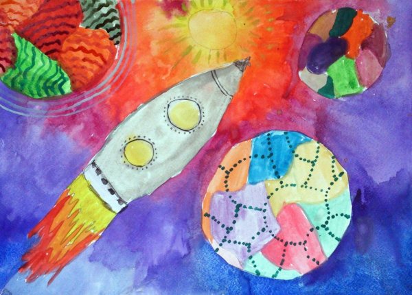 Необычные техники рисования космоса для детей