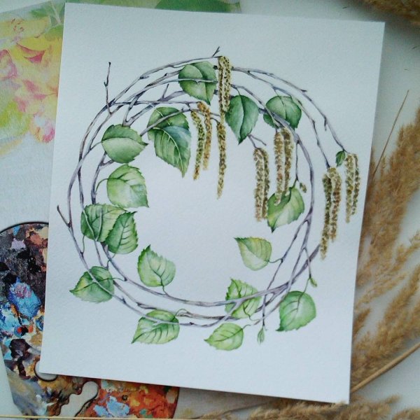 Березовая роща разукрашка