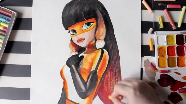 Леди баг фломастерами