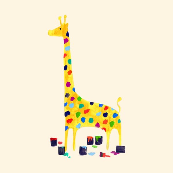Жираф красками детский