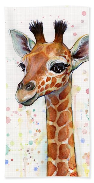 Жираф акварелью для детей