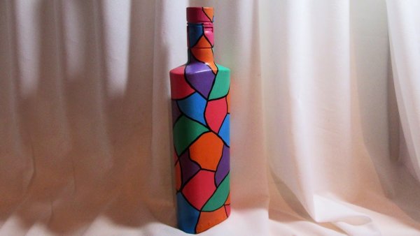 Декор бутылок акриловыми красками