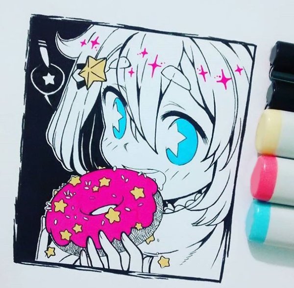 Аниме рисунки фломастерами