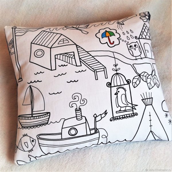 Подушка раскраска