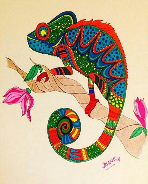 Стилизованные животные в цвете