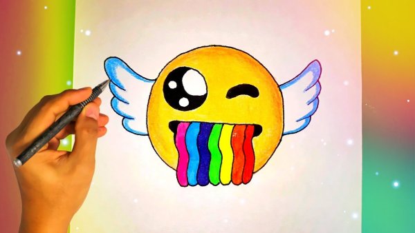 Радужные рисунки для срисовки