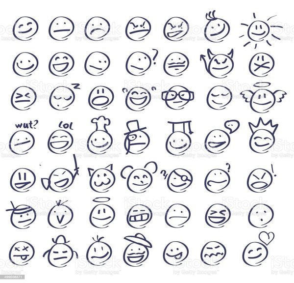Смайлики рисунки карандашом
