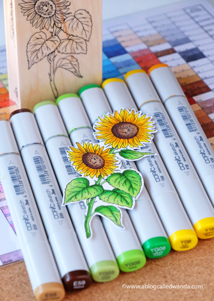 Подсолнух маркерами