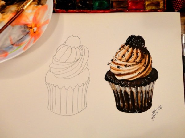 Пирожное маркерами