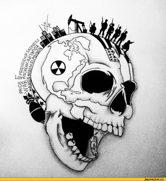 Череп маркером