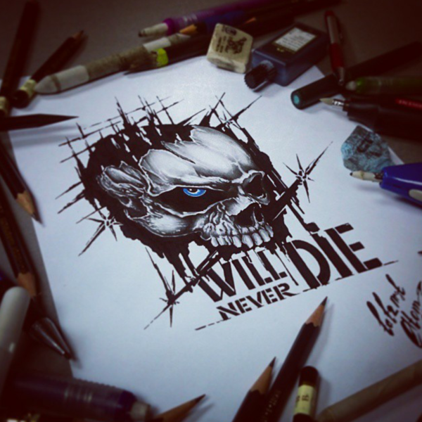 Череп эскиз Минимализм