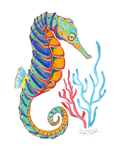 Рисование морской конек