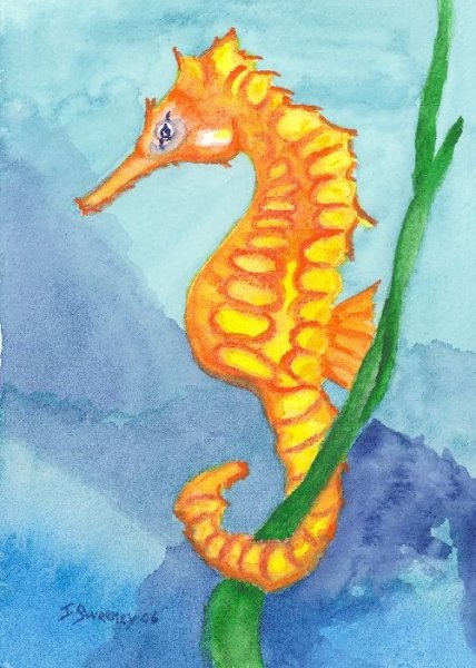 Рисование морской конек