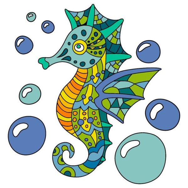 Морской конек рисунок